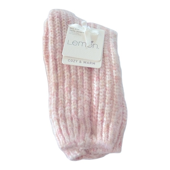 LEMON Chunky Knit Sweater Socks Pink & Mint One Size NEW - Picture 4 of 8